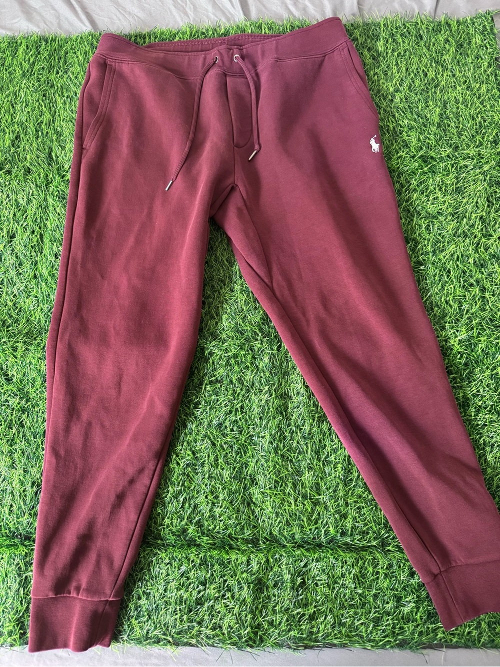 Ralph Lauren Maroon Sweatpants with Pony Logo